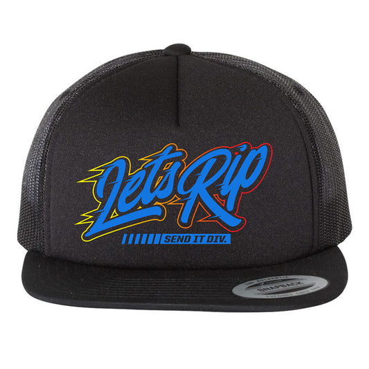 Lets Rip Send It Div Trucker Hat Black