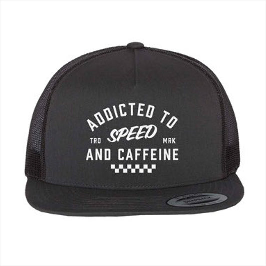 Speed and Caffeine Trucker Hat Black